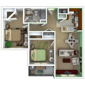 2 Bedroom Apartment Floor Plan (Tranquility)
